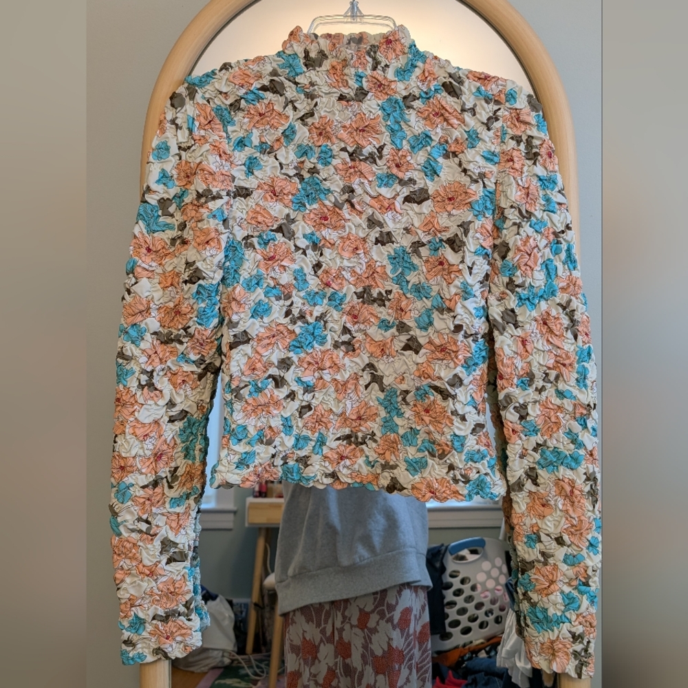 Dolan Floral Textured Turtleneck